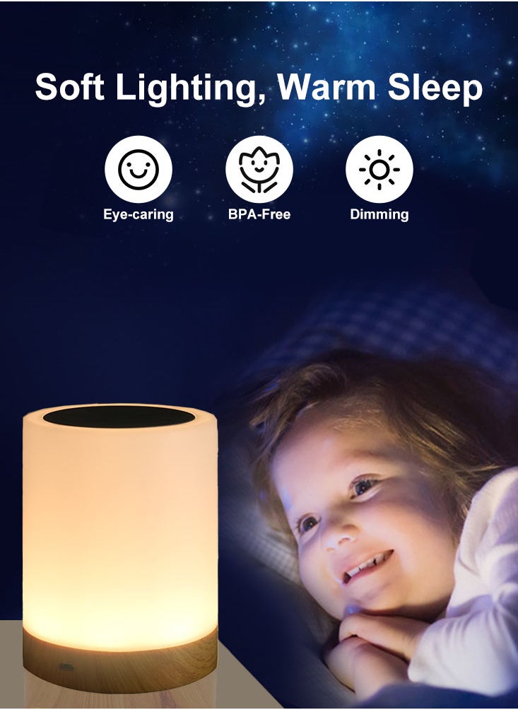 Perfii Touch Night Lights for Kids Night Lamp for Bedroom Dimming Nursery Lamp LED RGB Color Rechargeable Toddler Night Light  - Image 5