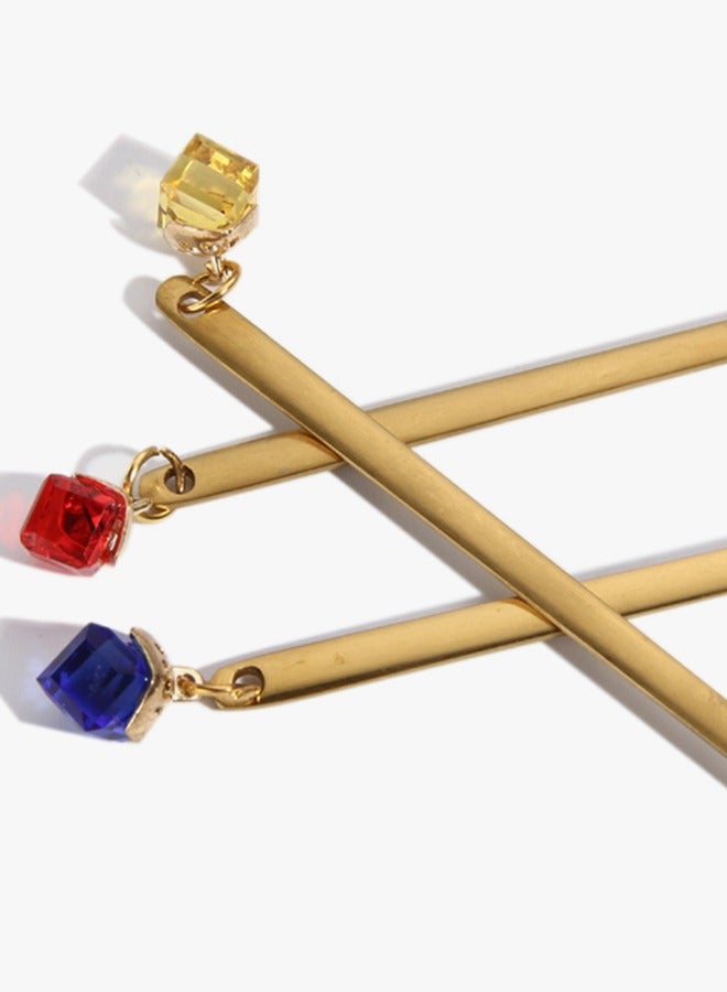 6 قطع ملاعق الحلوى الذهبية من الفولاذ المقاوم للصدأ -المقبض الطويل للشوكولاتة الساخنة والشاي المثلج واللاتي والإسبريسو، 304 ملعقة من الفولاذ المقاوم للصدأ، أدوات المائدة المنزلية - Image 5