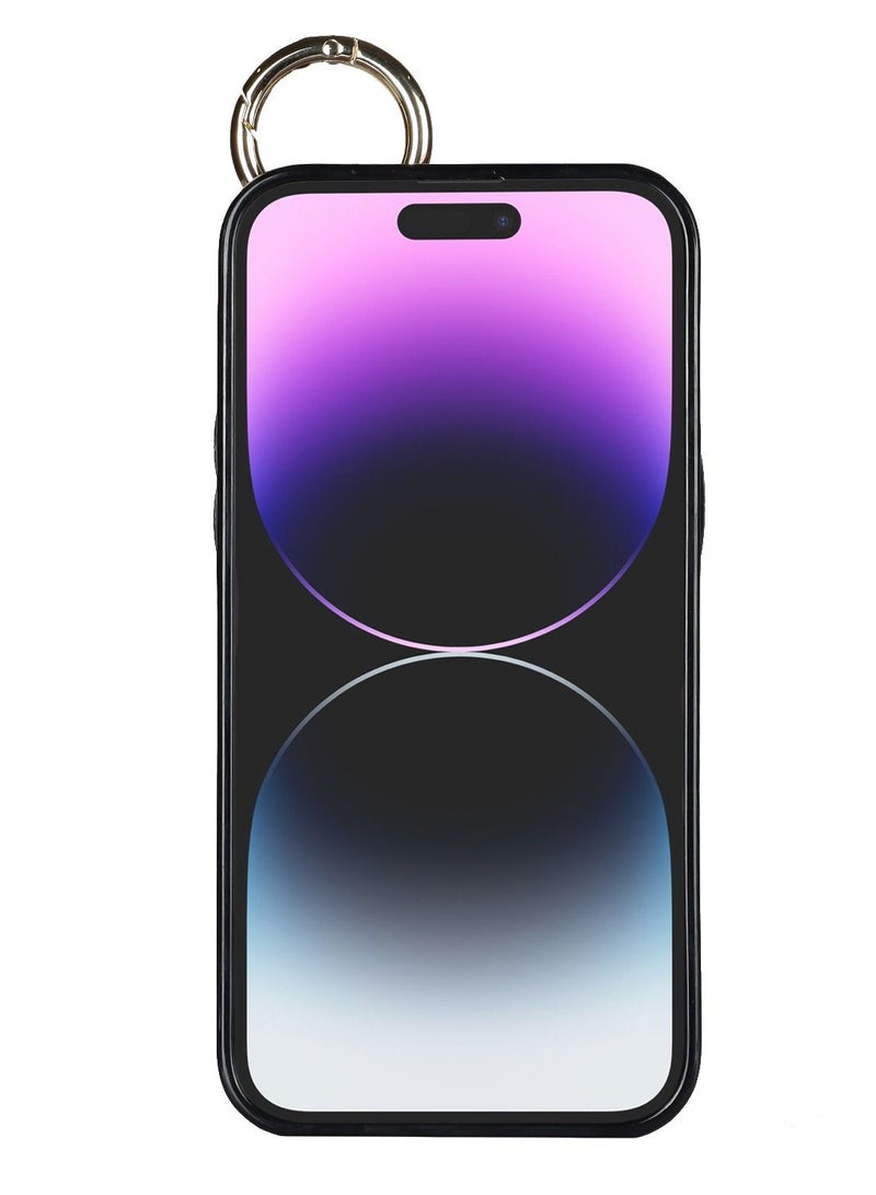 Suteni Elastic Wrist Band Back Cover Leather Card Slots Phone Case for iPhone - Image 2