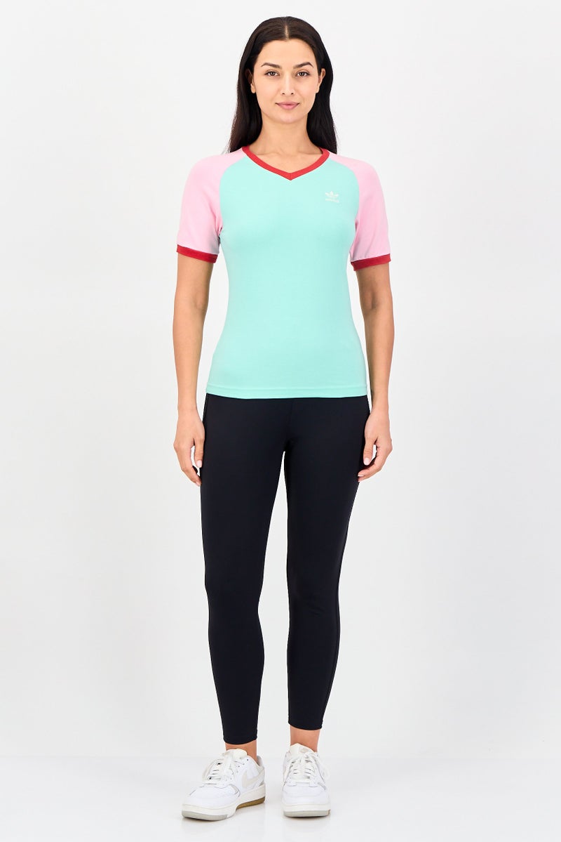 adidas Originals Women Sportswear Fit Short Sleeve Outdoor T-Shirt, Mint Green - Image 3