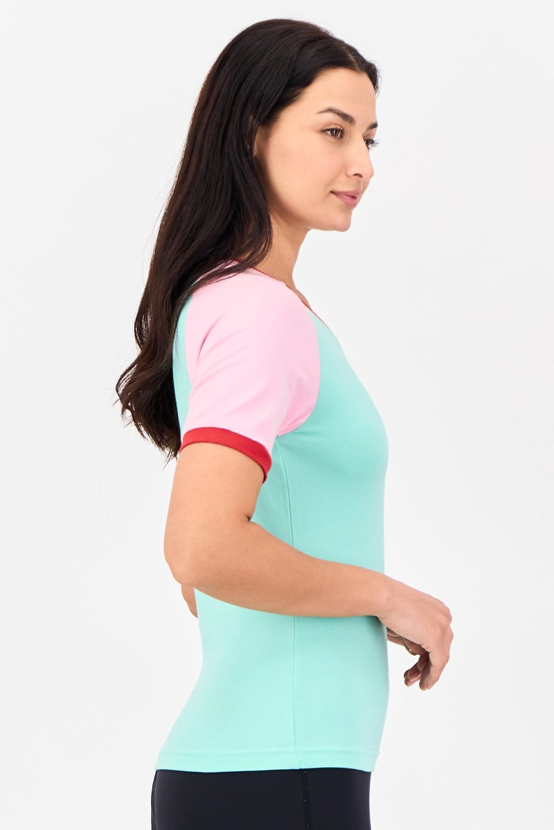 adidas Originals Women Sportswear Fit Short Sleeve Outdoor T-Shirt, Mint Green - Image 4