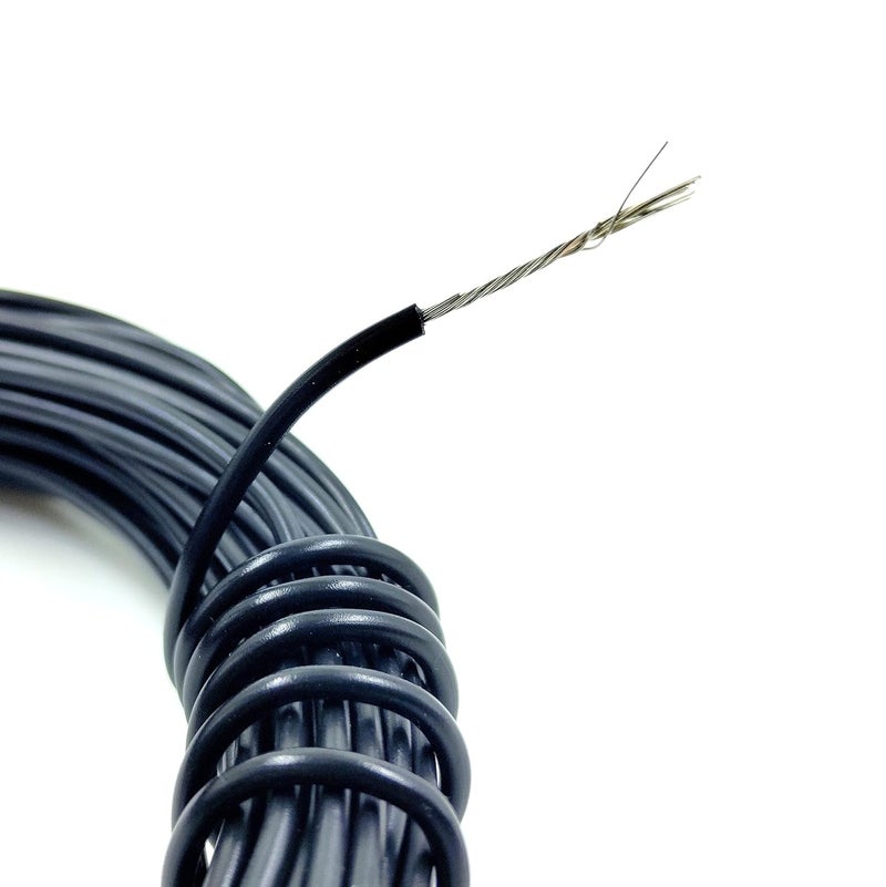 INVENTO 1mtr 20 AWG 05 sqmm 15A Tinned Copper PVC Wire Flexible Black Cable 17mm Dia High Temperature for DIY - Image 2