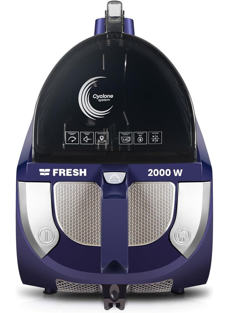 Fresh Vacuum Cleaner Bagless Matrix, Blue, 2000 Watts - Image 2