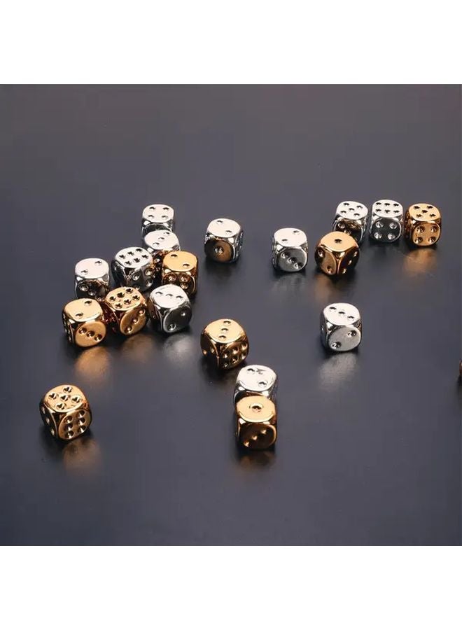 10 قطع من النرد السبائكي الفضي مقاس 16 ملم لإكسسوارات الترفيه المنزلي والألعاب - Image 4