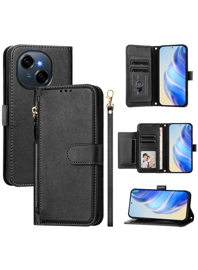 The Bros Case For Tecno Spark Go 1 / Spark Go 2025 / Pop 9 Multi-Card Slots Zipper Wallet Leather Phone Case