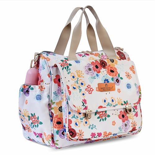 Motherly Glory Tote Diaper Bag for Mothers for Travel, Maternity Bag for Newborn Baby, Multiple Pocket Water Resistant Baby Bag (Garden Glam) - Image 1