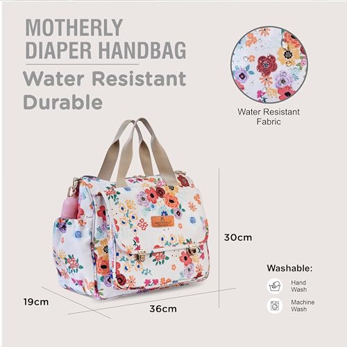 Motherly Glory Tote Diaper Bag for Mothers for Travel, Maternity Bag for Newborn Baby, Multiple Pocket Water Resistant Baby Bag (Garden Glam) - Image 4