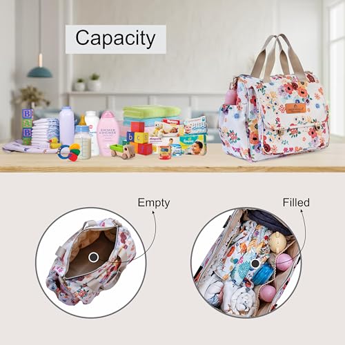 Motherly Glory Tote Diaper Bag for Mothers for Travel, Maternity Bag for Newborn Baby, Multiple Pocket Water Resistant Baby Bag (Garden Glam) - Image 3