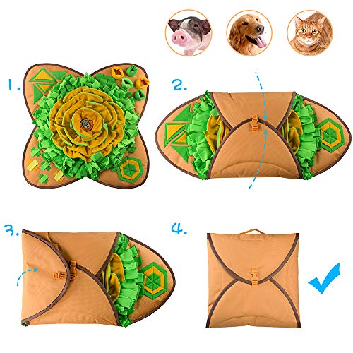 AWOOF Snuffle Mat Pet Dog Feeding Mat, 28''x28'' Interactive Dog Puzzle Toys Encourages Natural Foraging Skills - Image 5