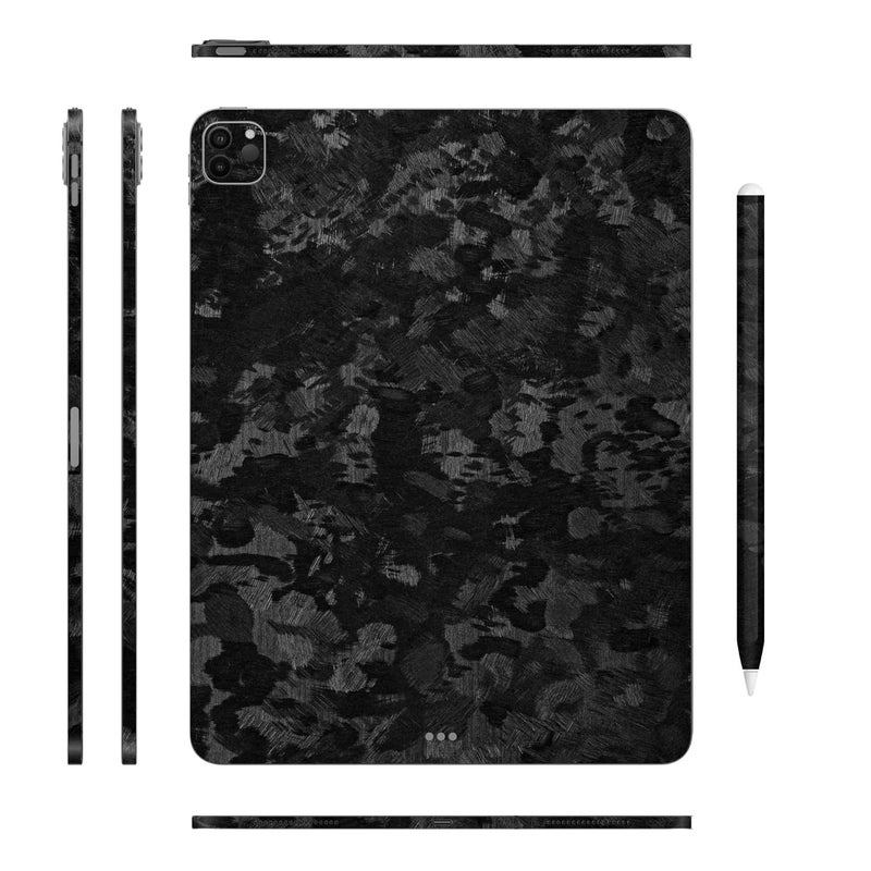 أغطية تابلت متوافقة مع آيباد برو 12.9 2020، ملصق فينيل مضاد للخدش، فيلم واقي، ليس غلاف/غطاء (كربون مزور، غلاف كامل للجسم + غلاف قلم آيباد 2)