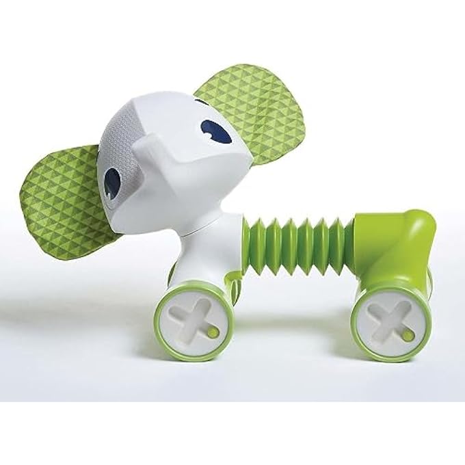 SAMUEL THE ELEPHANT ROLLING TOY, WHITE/GREEN - Image 3