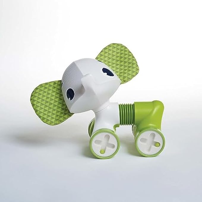 SAMUEL THE ELEPHANT ROLLING TOY, WHITE/GREEN - Image 4