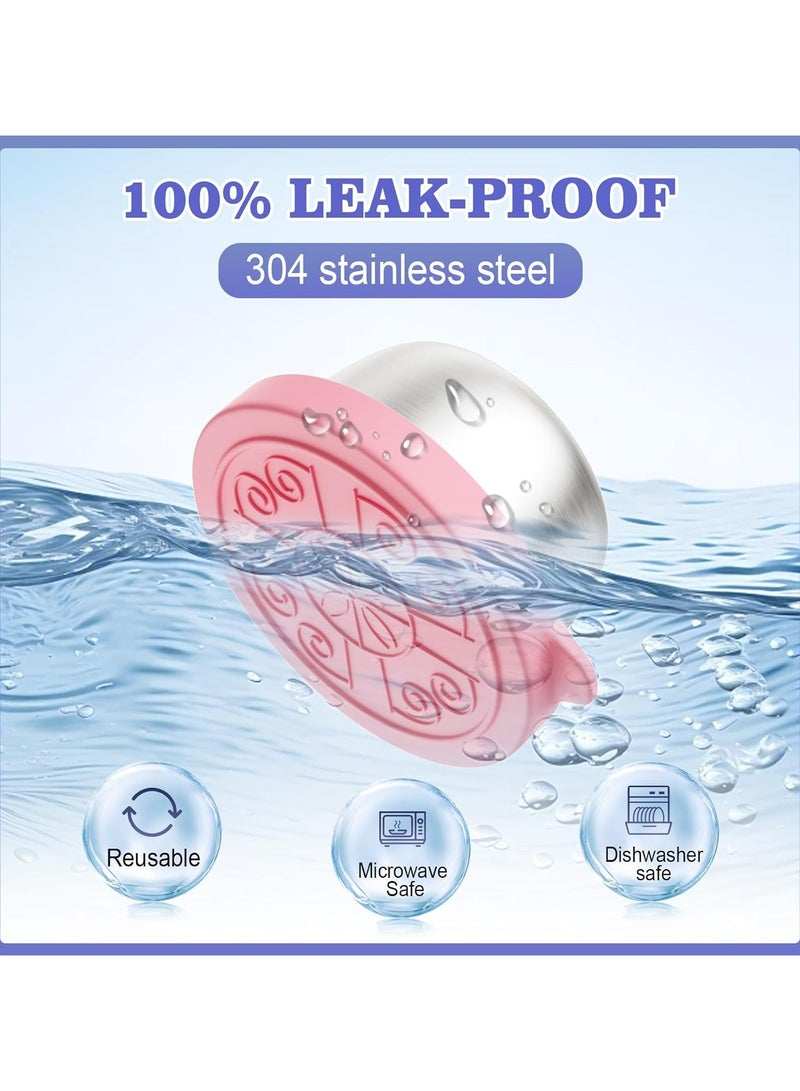 أوزيغالور عبوات تتبيلة السلطة 6 قطع من الفولاذ المقاوم للصدأ - أكواب صلصة مانعة للتسرب سعة 1.6 أوقية مع أغطية من السيليكون - Image 4