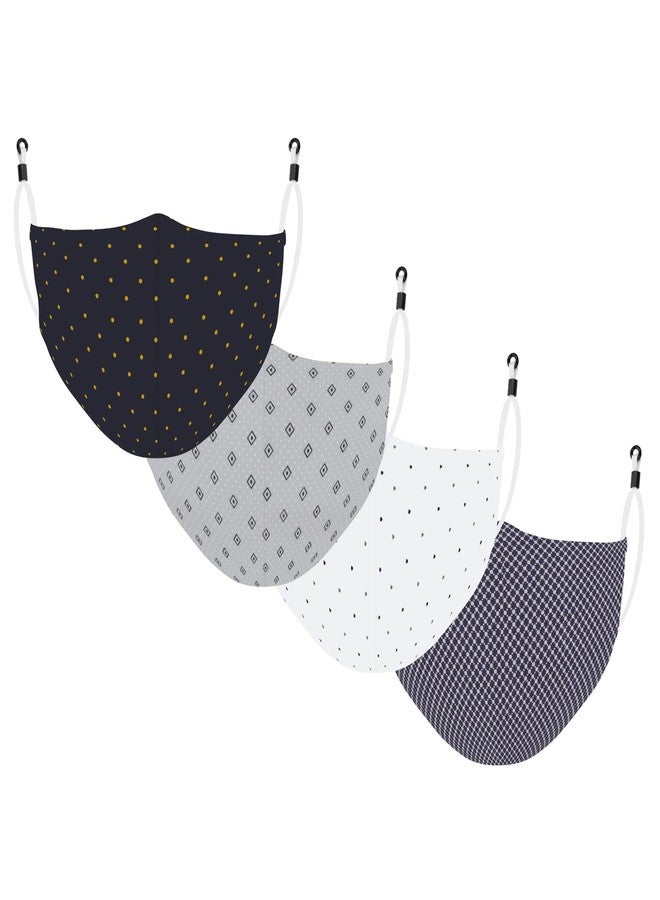 MAPLE School Combo 3 Layer Reusable, Washable, Anti-Pollution, Anti-Bacterial Cotton Face Mask Combo for Kids, Unisex, Boys, Girls, Size Adjustable Ear Loops (PACK OF 4) (Age 14-17 Years) - Image 1