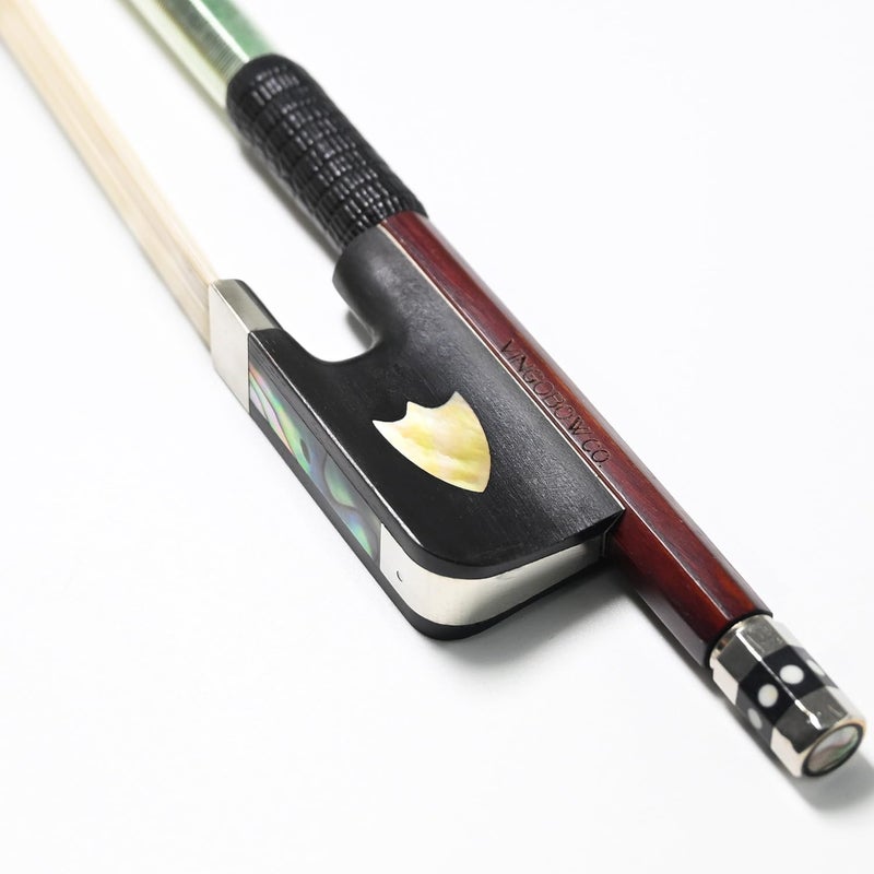 VINGOBOW Pernambuco Stick Viola Bow 4/4 Size 430M 74.5 cm Concert Level Shield Pattern Ebony Frog Well Balanced Sweet Sound Quality Natural Horse Hair - Image 1