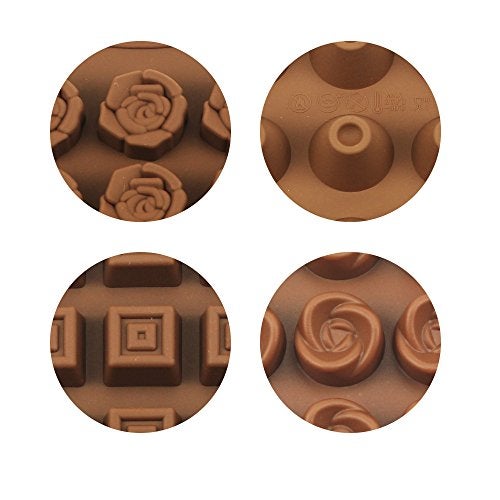 homEdge Truffle Mold, Set of 4 Packs Food Grade Non-Stick Silicone Jelly Chocolate Candy Ice Molds - Image 2