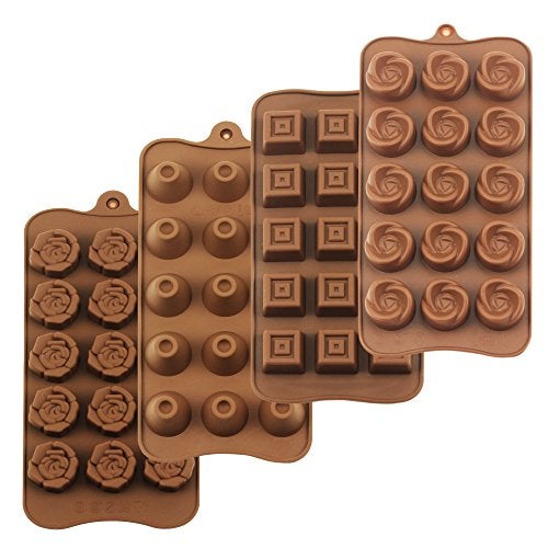 homEdge Truffle Mold, Set of 4 Packs Food Grade Non-Stick Silicone Jelly Chocolate Candy Ice Molds - Image 1