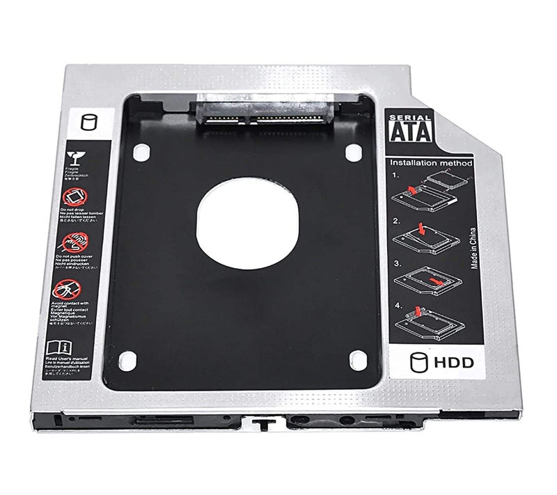 Laptrix Universal 9.5mm SATA to SATA 2nd SSD HDD Hard Drive Caddy Adapter Tray Enclosures for DELL HP Lenovo ThinkPad ACER Gateway ASUS Sony Samsung MSI Laptop (9.5mm Universal Caddy) - Image 1