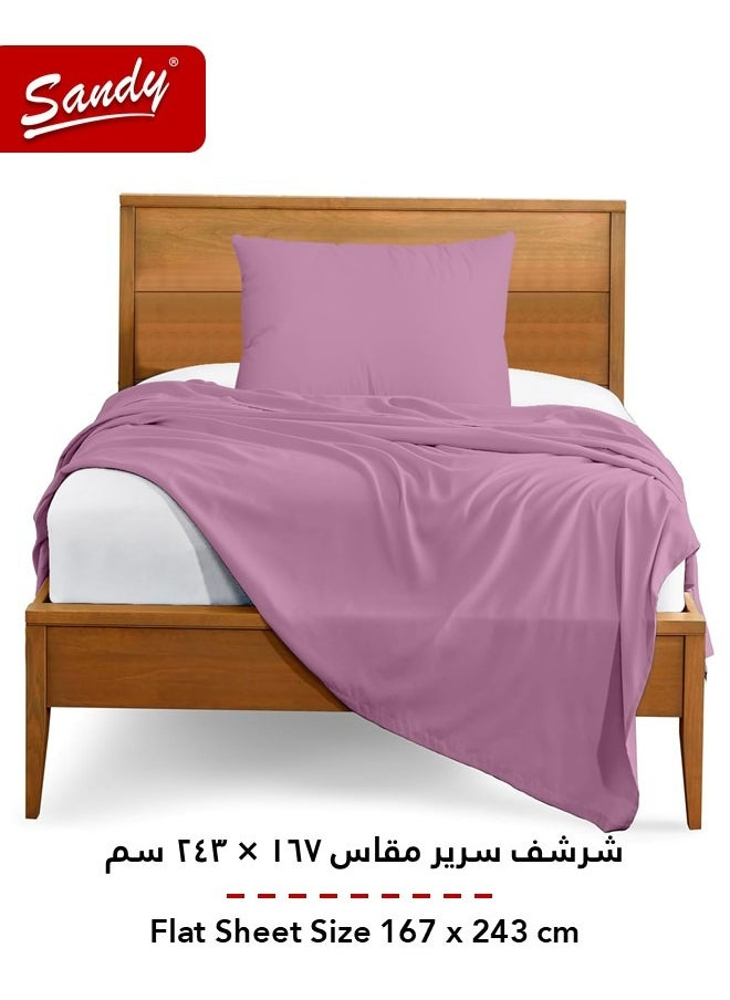 Sandy Sandy Premium Hotel Quality Flat Sheet and Pillow Case, Bed Sheet 2 Pieces Set, Soft & Breathable and Cooling, Extra Twin Size 243 x 167 cm, Opera Mauve  - Image 3
