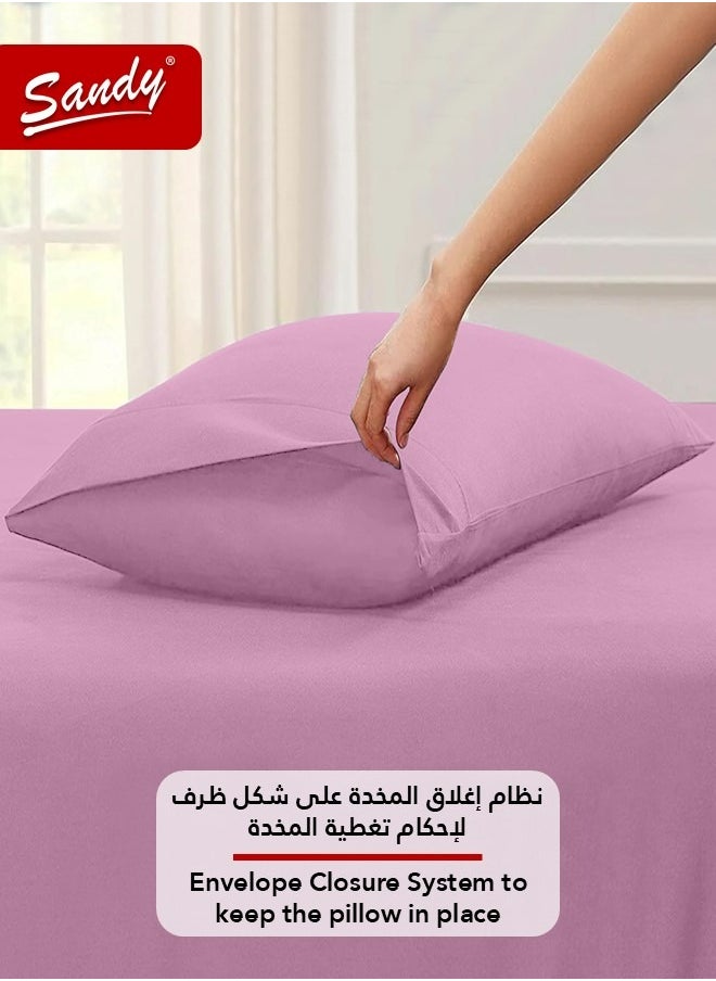Sandy Sandy Premium Hotel Quality Flat Sheet and Pillow Case, Bed Sheet 2 Pieces Set, Soft & Breathable and Cooling, Extra Twin Size 243 x 167 cm, Opera Mauve  - Image 5