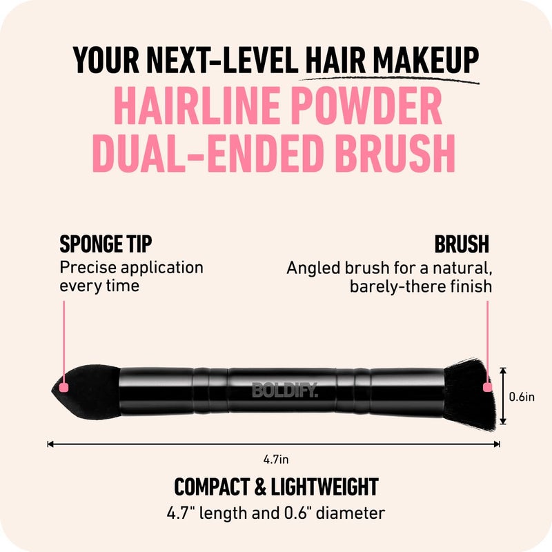BOLDIFY Dual-Ended Hairline Powder Brush - Precision Makeup Brush Set with Sponge Tip for Seamless Blending - Ideal as a Concealer Brush, Hair Contour Brush, and Root Touch Up - Image 3