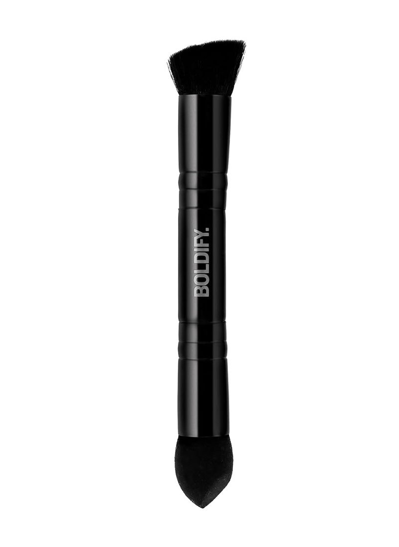 Boldify BOLDIFY Dual-Ended Hairline Powder Brush - Precision Hair Makeup Brush Set with Sponge Tip for Seamless Blending - Ideal as a Hair Concealer Brush, Hair Contour Brush, Root Touch Up  - Image 1