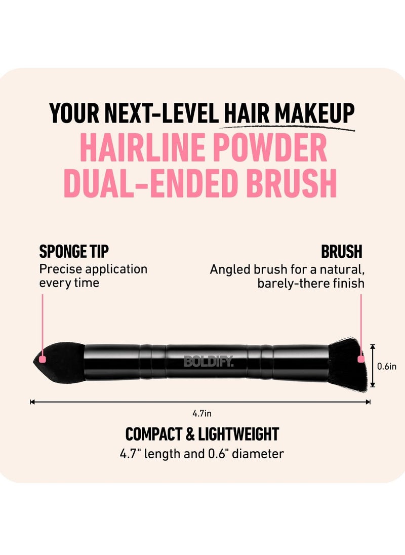 Boldify BOLDIFY Dual-Ended Hairline Powder Brush - Precision Hair Makeup Brush Set with Sponge Tip for Seamless Blending - Ideal as a Hair Concealer Brush, Hair Contour Brush, Root Touch Up  - Image 3