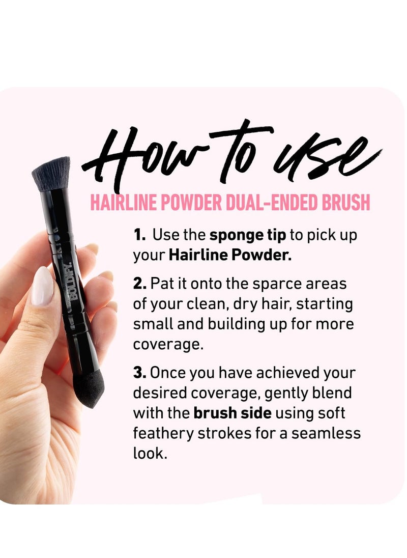 Boldify BOLDIFY Dual-Ended Hairline Powder Brush - Precision Hair Makeup Brush Set with Sponge Tip for Seamless Blending - Ideal as a Hair Concealer Brush, Hair Contour Brush, Root Touch Up  - Image 4