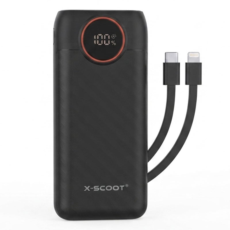 XS-419 20000mAh Power Bank, 22.5W PD & QC 3.0 Fast Charging Portable Charger, Built-in Lightning & Type-C Cables, LED Display, Battery Pack for iPhone, Android & Tablets - Image 2
