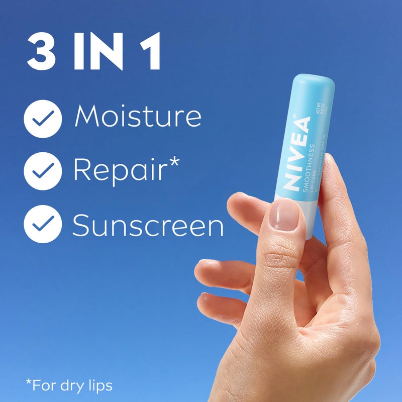 Nivea نيفيا للعناية بالشفاه الناعمة - حماية واسعة النطاق SPF 15 للشفاه المتشققة - 0.17 أونصة. قلم - Image 2