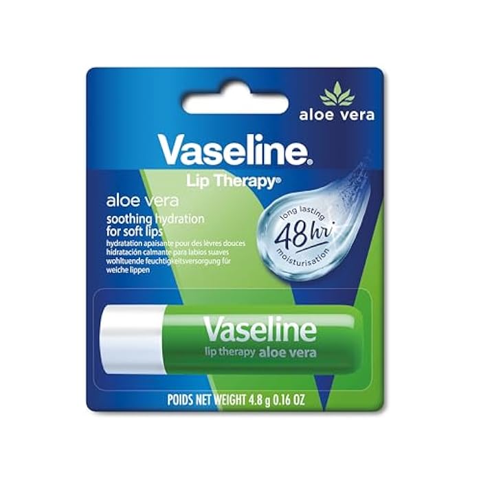 Vaseline Lip Therapy Aloe Vera Lip Balm With Pure Jelly & Rich Aloe Extracts For Shiny & Healthy Lips| Nourishes & Protects Lips| Non-greasy Lip Moisturizer for Naturally Tinted Lips| 4.8 gm - Image 1