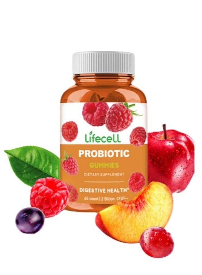 Lifecell Probiotic Gummies,Digestion & Metabolism, Probiotics, Prebiotics, Botanicals & Vitamins ,Health Support Dietary Supplement 60 Gummies - Image 1
