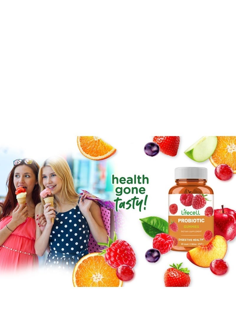 Lifecell Probiotic Gummies,Digestion & Metabolism, Probiotics, Prebiotics, Botanicals & Vitamins ,Health Support Dietary Supplement 60 Gummies - Image 4