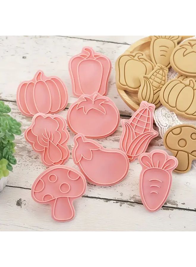 Vegetable Shaped Cookie Cutter Set Includes Corn Mushroom Pumpkin Carrot Eggplant Pepper Lettuce Tomato For 3D Pressing Handmade Baking - Image 4