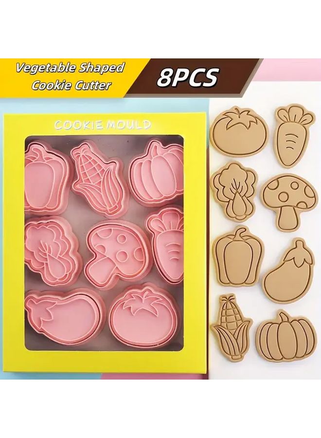 Vegetable Shaped Cookie Cutter Set Includes Corn Mushroom Pumpkin Carrot Eggplant Pepper Lettuce Tomato For 3D Pressing Handmade Baking - Image 1