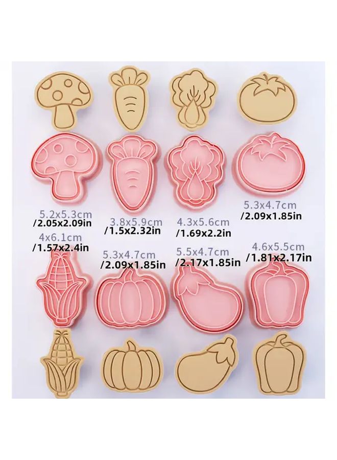 Vegetable Shaped Cookie Cutter Set Includes Corn Mushroom Pumpkin Carrot Eggplant Pepper Lettuce Tomato For 3D Pressing Handmade Baking - Image 3