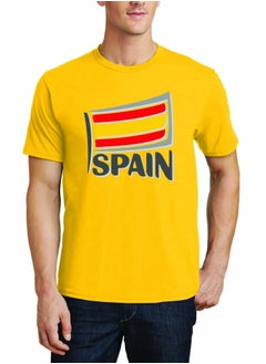 Spain Adult T-Shirt for Mens - Round Neck Short Sleeve Cotton T-Shirt - Soft and Comfortable Men Tshirt - Perfect for Souvenir - Spanish Tshirt