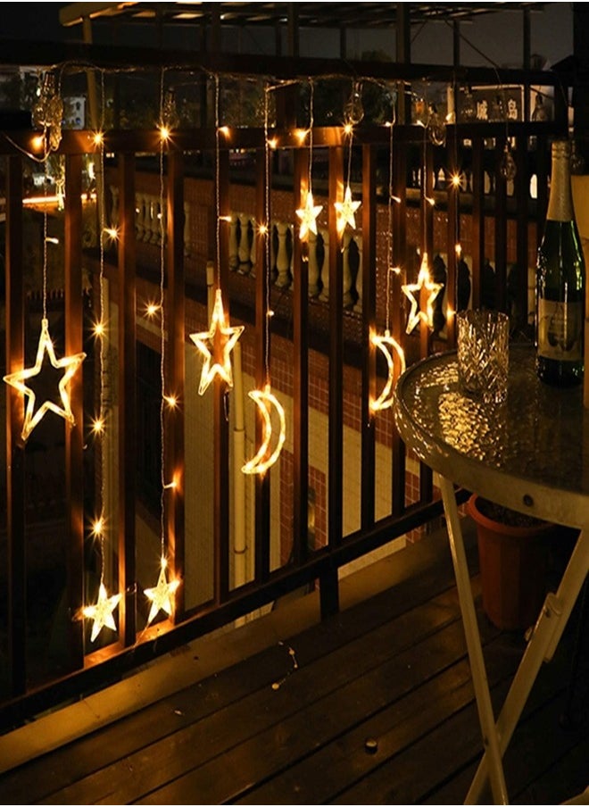 Tiokkss Ramadan Decorations Lights 3.5 M Decorative Starry String Curtain Ramadan Lights Moons and Stars LED Night Light for Ramadan Home Decoration Party USB and Battery Box Powered  - Image 4
