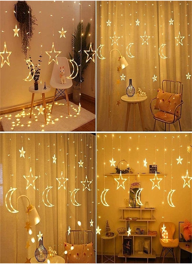 Tiokkss Ramadan Decorations Lights 3.5 M Decorative Starry String Curtain Ramadan Lights Moons and Stars LED Night Light for Ramadan Home Decoration Party USB and Battery Box Powered  - Image 5