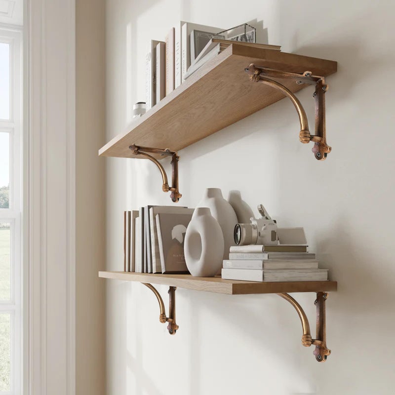 NACH Decorative Shelf Brackets, 4 Pack of 5.5 x 1.2 x 5.5 inch Copper Cast Iron Shelf Brackets - Decorative Brackets for Mounting - Half Round Style Brackets - Image 4