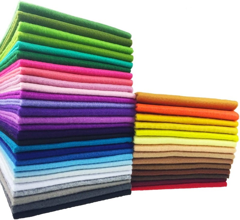 flic-flac 42pcs1.4mm Thick Soft Felt Fabric Sheet Assorted Color Felt Pack DIY Craft Sewing Squares Nonwoven Patchwork (25cm * 25cm) - Image 1