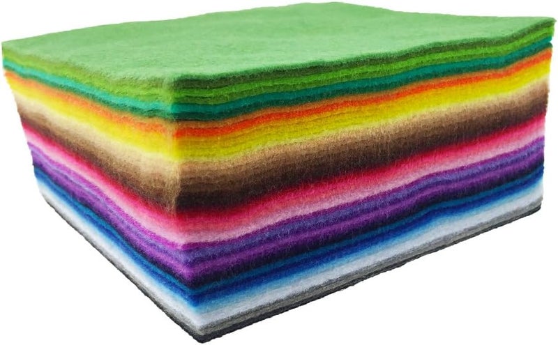 flic-flac 42pcs1.4mm Thick Soft Felt Fabric Sheet Assorted Color Felt Pack DIY Craft Sewing Squares Nonwoven Patchwork (25cm * 25cm) - Image 4