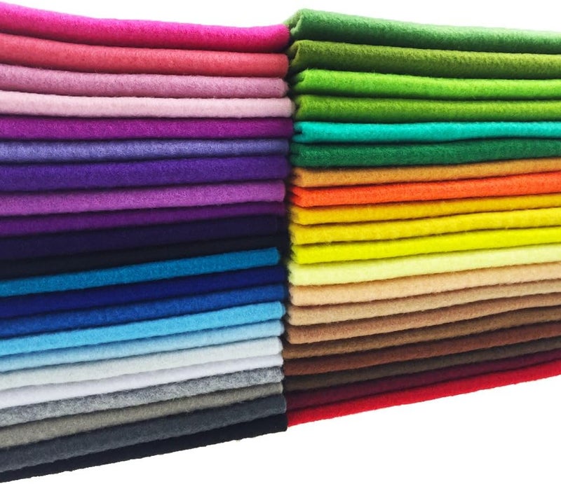 flic-flac 42pcs1.4mm Thick Soft Felt Fabric Sheet Assorted Color Felt Pack DIY Craft Sewing Squares Nonwoven Patchwork (25cm * 25cm) - Image 2