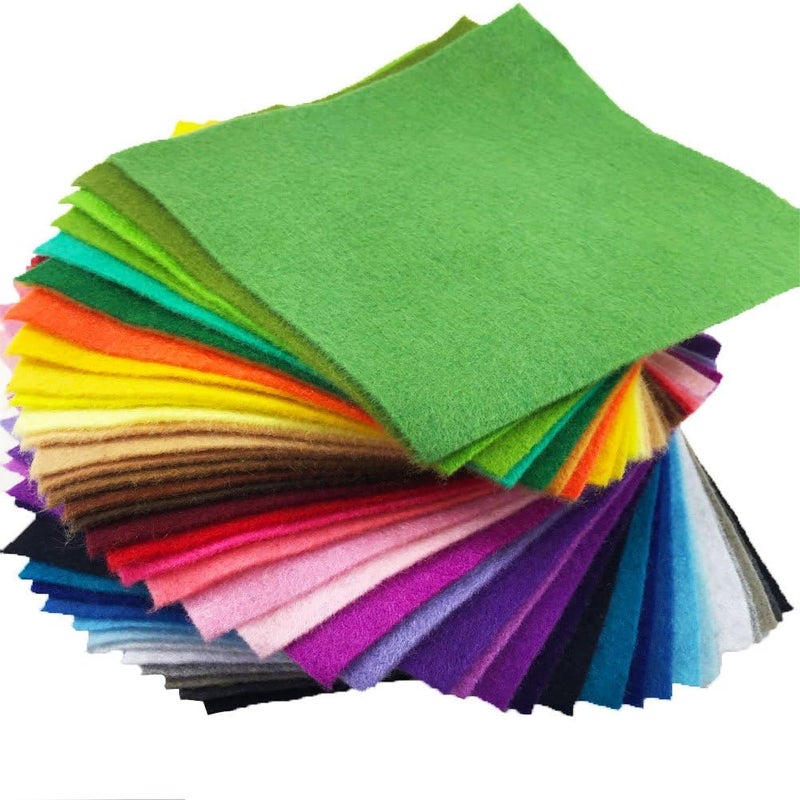 flic-flac 42pcs1.4mm Thick Soft Felt Fabric Sheet Assorted Color Felt Pack DIY Craft Sewing Squares Nonwoven Patchwork (25cm * 25cm) - Image 3