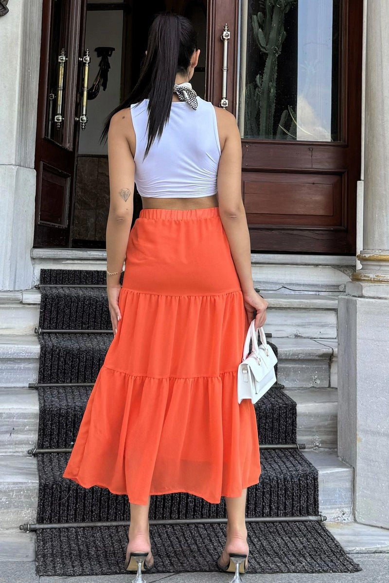 Weshaya Skirt Women Orange - Image 3