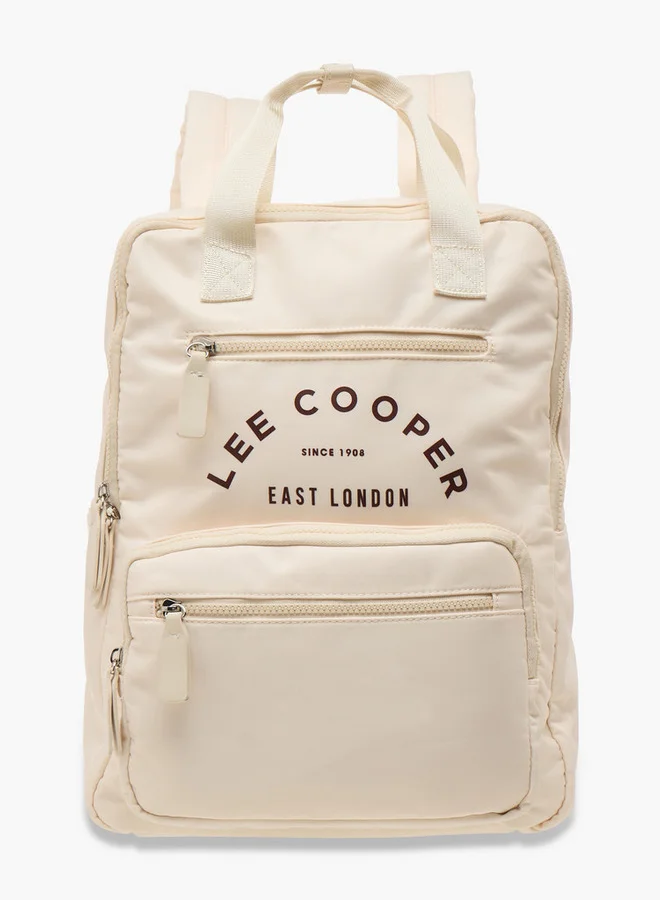 Lee Cooper Logo Print School Backpack with Pencil Case and Drawstring Pouch