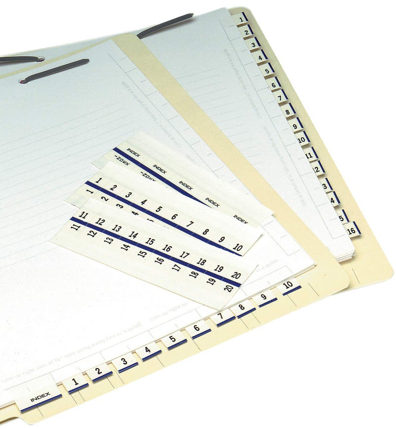 Tabbies Legal Numerical Exhibit Index Tabs, Blue Color Edge, 1/2" Tabs, 100 Tabs/Pack (57000), #1-100 - Image 2