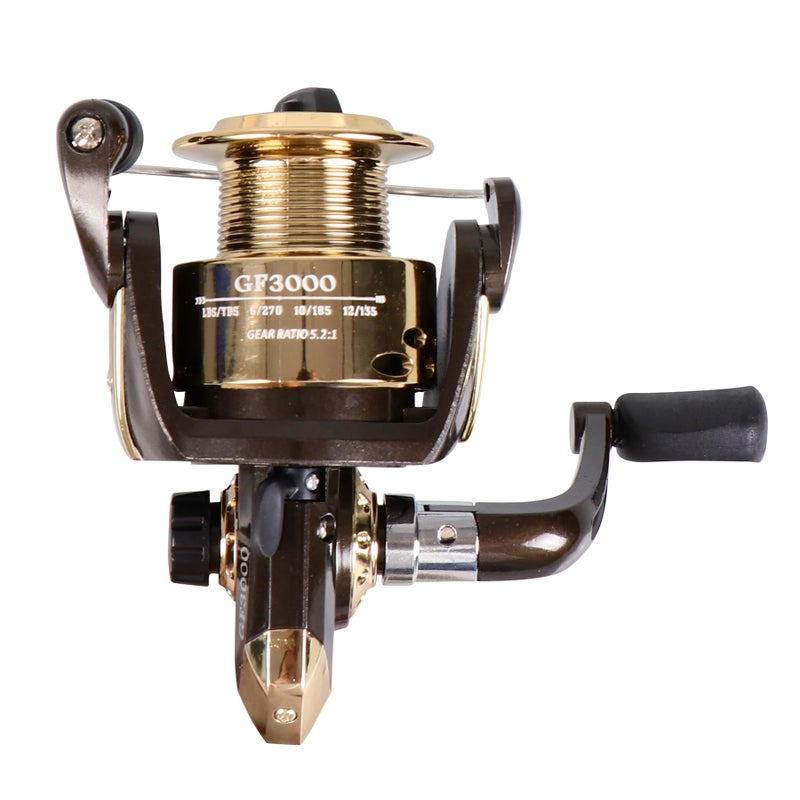 RESTCLOUD Spinning Fishing Reel for Freshwater Saltwater Fishing, Anti-Reverse with Front-Adjustable Drag, 5.2:1 Gear Ratio, 3 Ball Bearings (GF1000) - Image 3