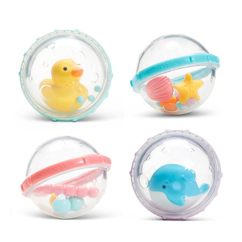 MunchkinÂ® Float & Play Bubblesâ„¢ Baby and Toddler Bath Toy, 4 Count - Image 1
