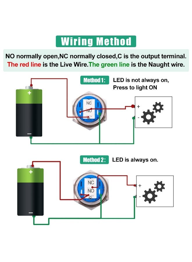 Twidec مفتاح دفع لحظي مزود بمكبر صوت مرتفع 19 مم من توييدك - Image 2